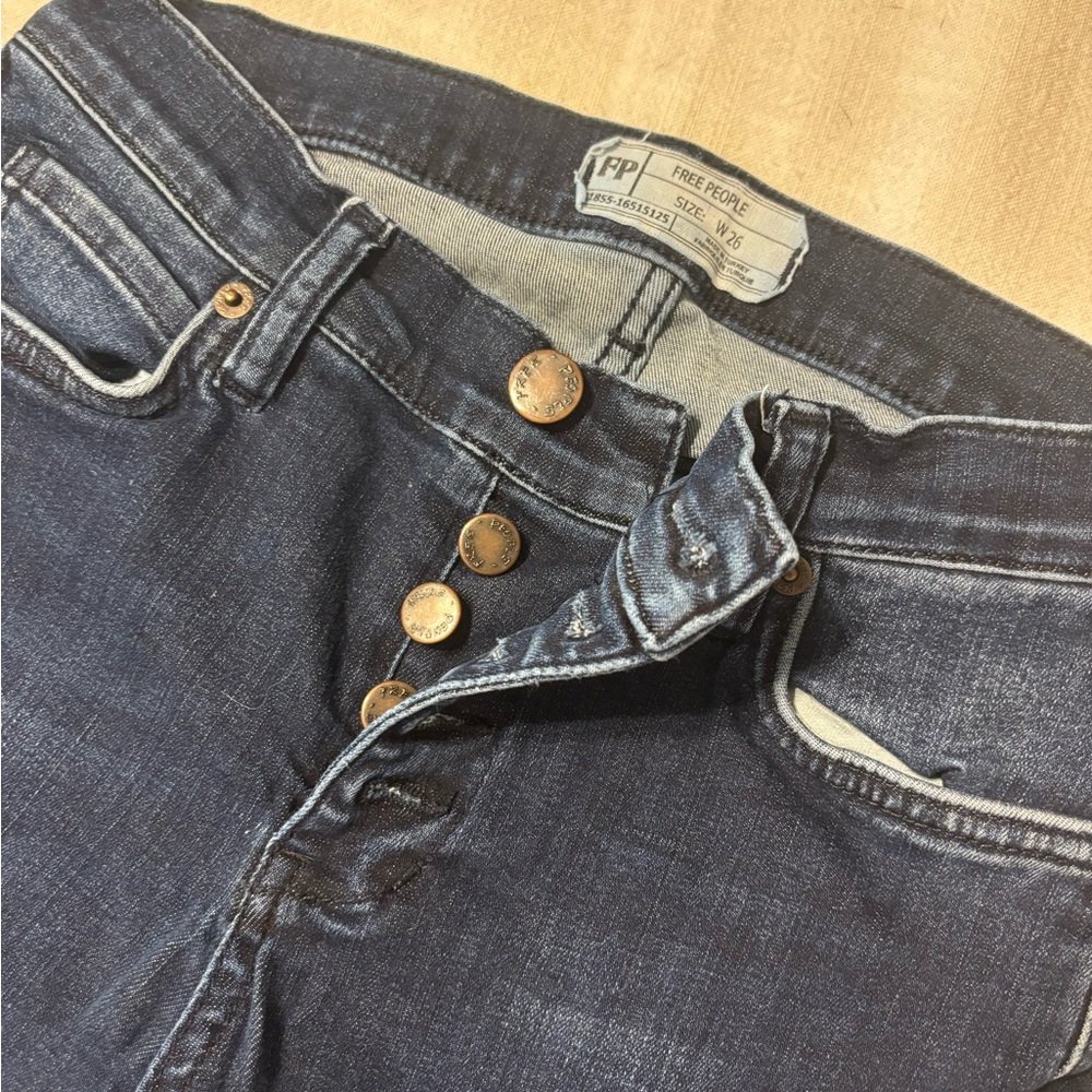 Free People High Rise Dark Blue Jeans